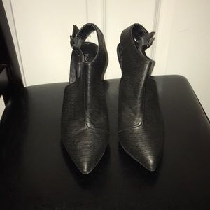 Black Snake Print Mules